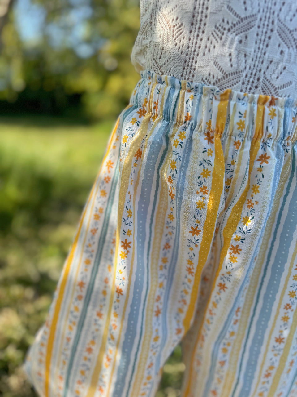 DAISY FLORAL YELLOW & BLUE PANTS