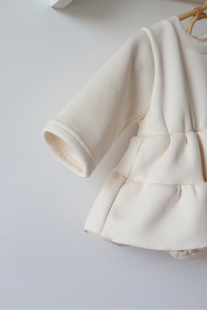 CAN CAN RUFFLE ROMPER WITH BONNET