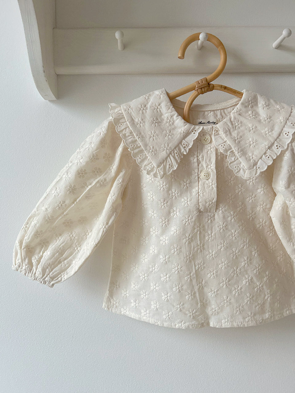 BRODERIE CREAM COTTON BLOUSE