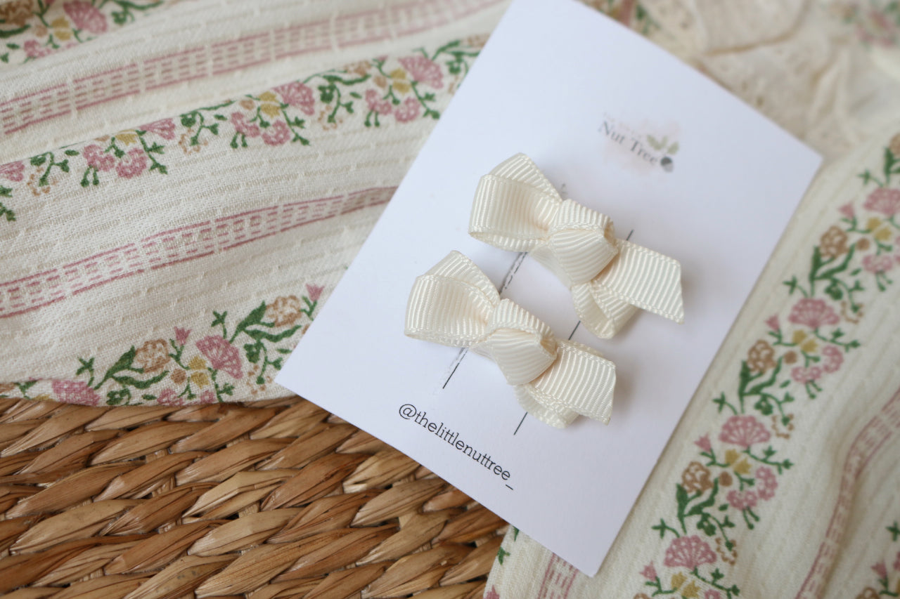 PETIT DAINTY BOW SET - LATTE