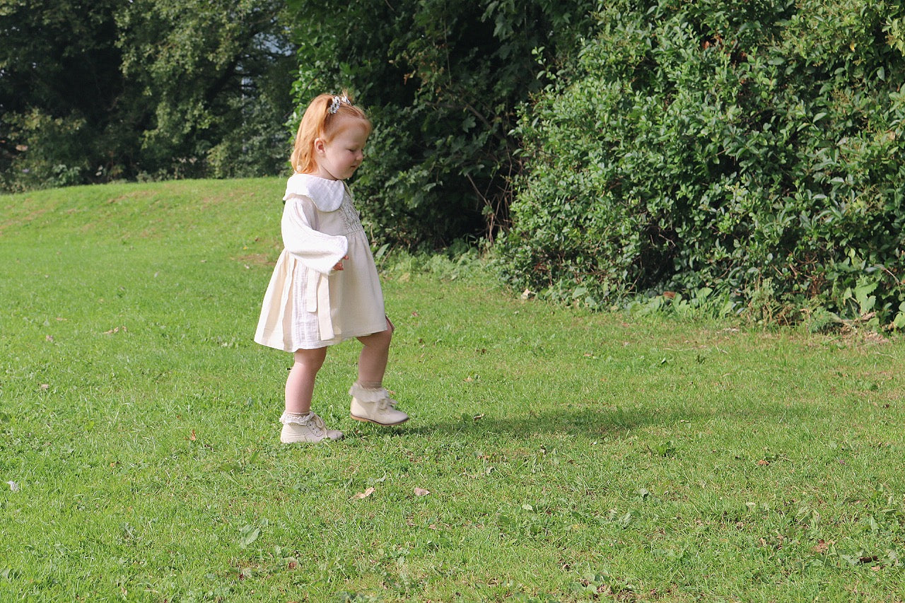Embroidery Floral Linen Pinafore image 1