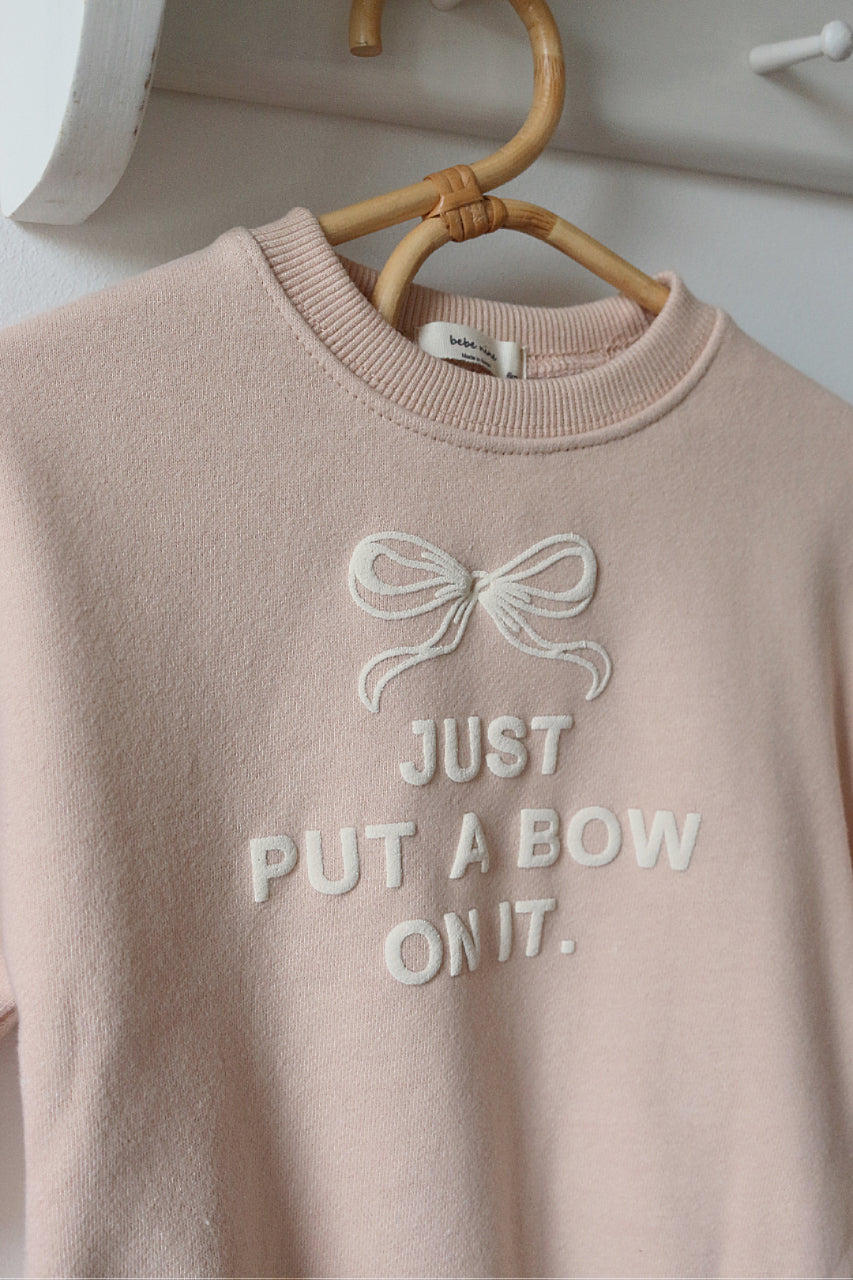 JERSEY BOW ROMPER - DUSKY PINK
