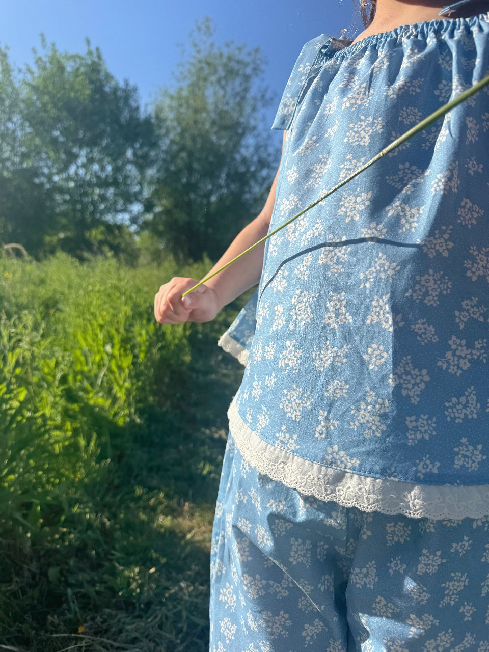 BLUE FLORAL COTTON CO-ORD