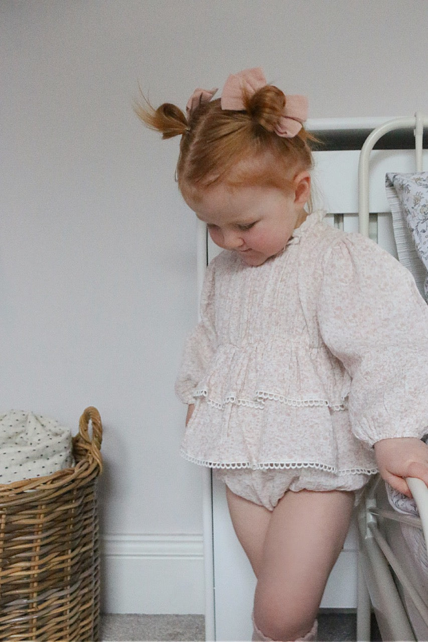 Dainty Bloom Muslin Cotton Ruffle Romper image 0