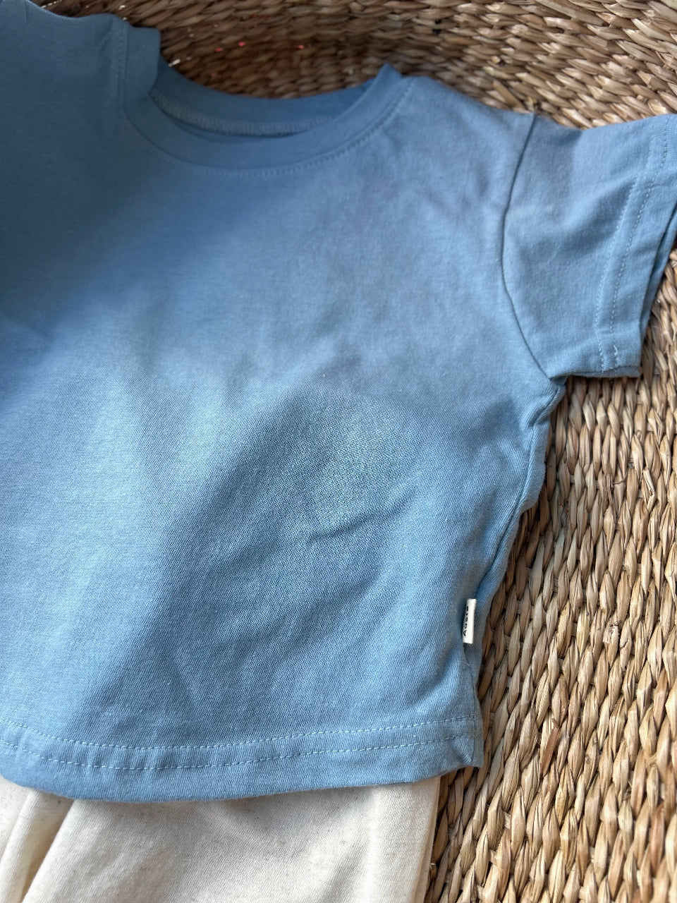 BOXY STYLE LINEN T-SHIRT - BLUE DUSK