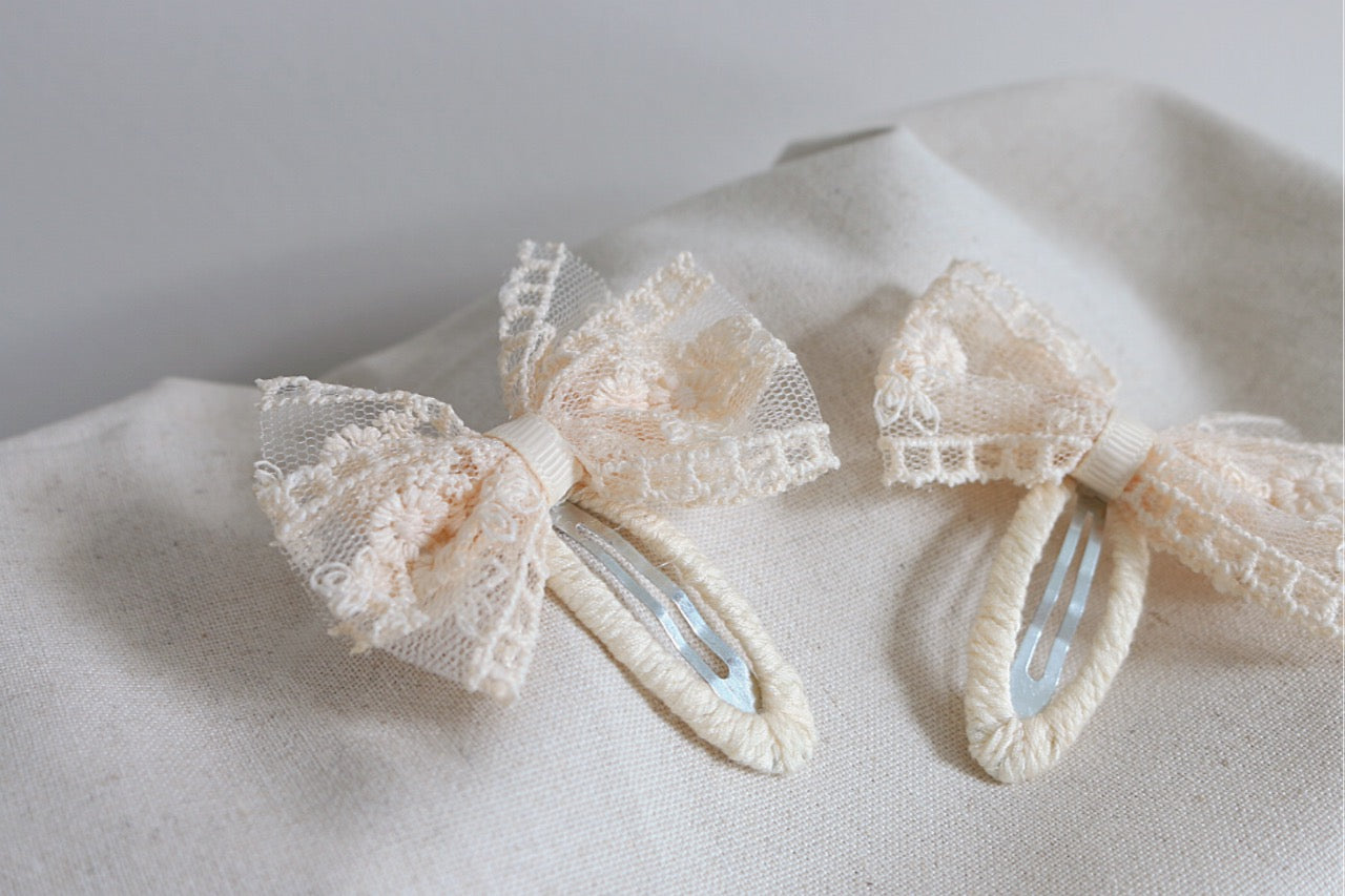 Sweetie Lace Bow Clip Set image 0