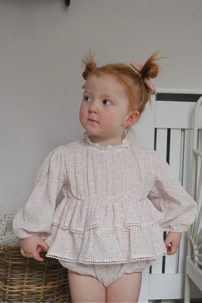 Dainty Bloom Muslin Cotton Ruffle Romper image 5