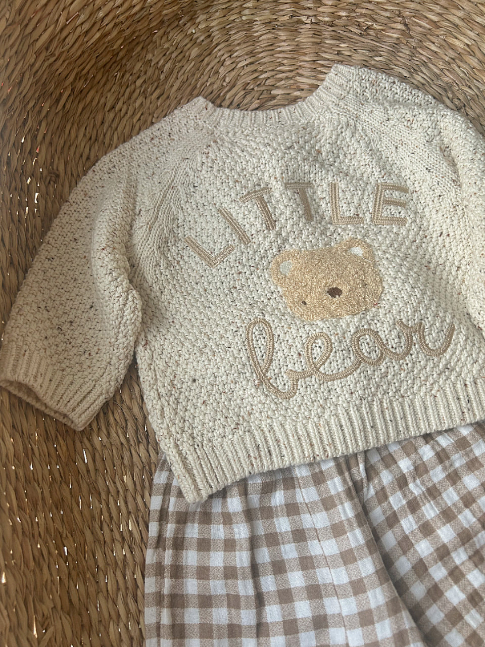'LITTLE BEAR' ULTRA SOFT OATY CARDIGAN