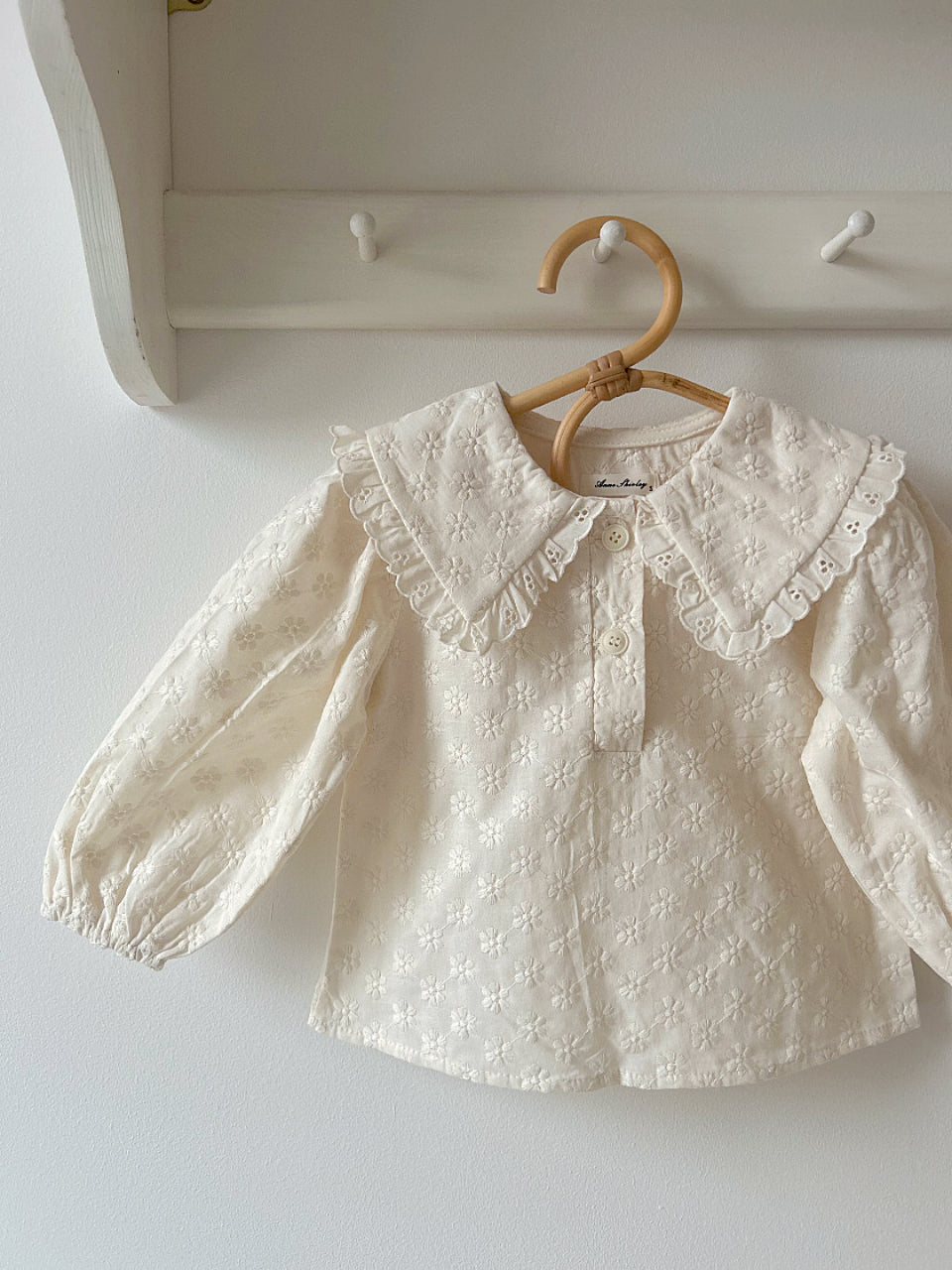 BRODERIE CREAM COTTON BLOUSE