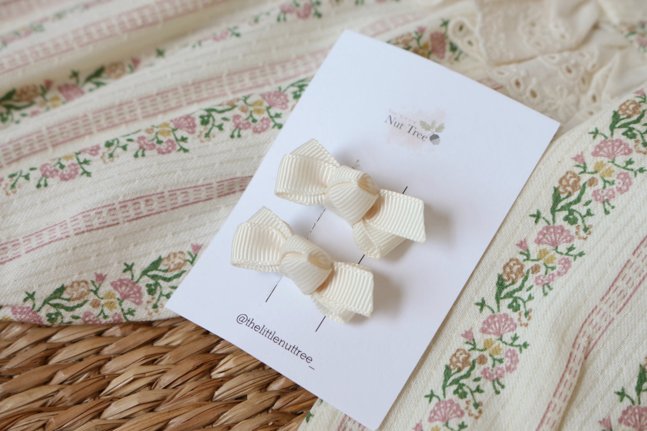 PETIT DAINTY BOW SET - LATTE