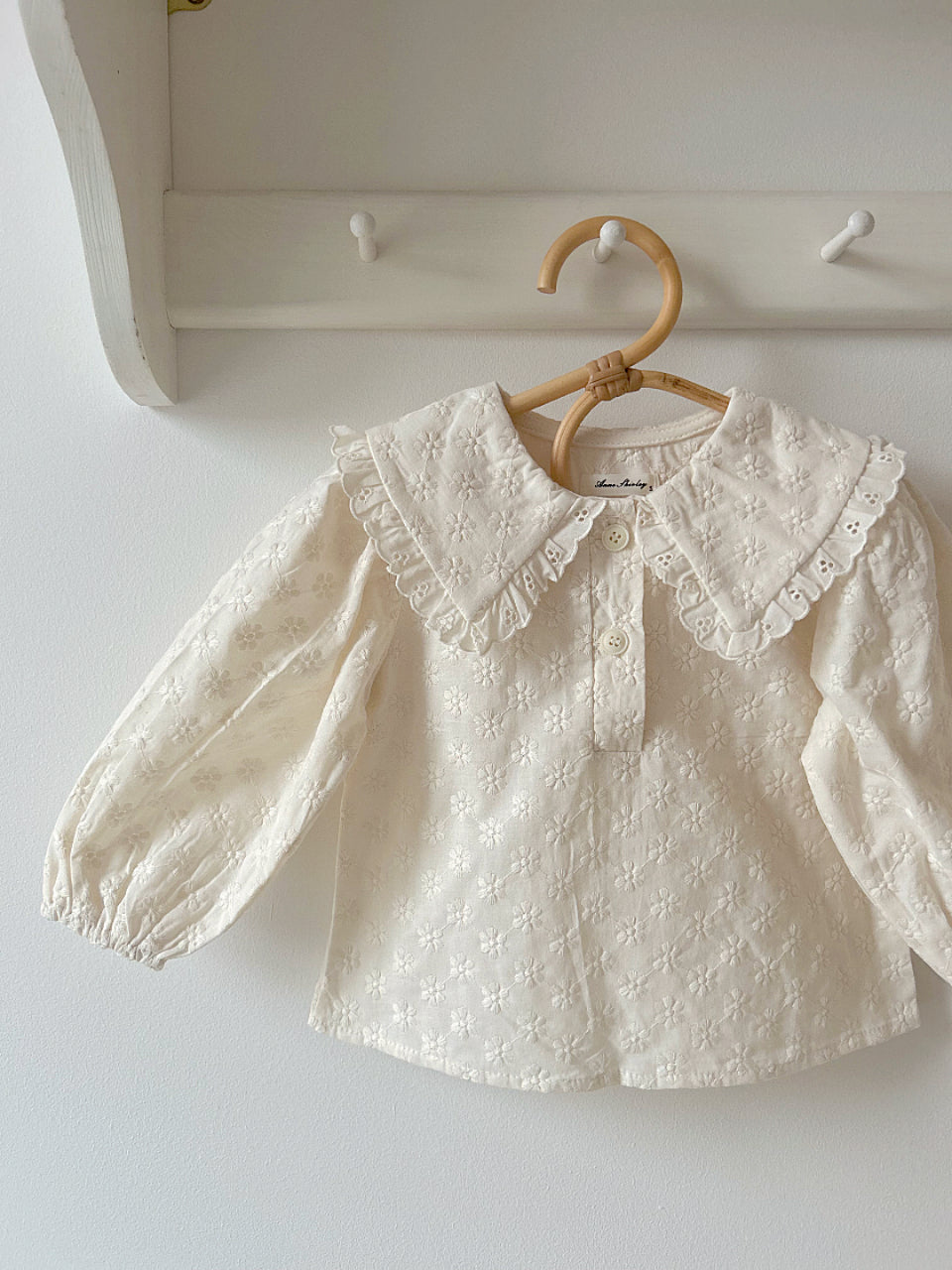 BRODERIE CREAM COTTON BLOUSE