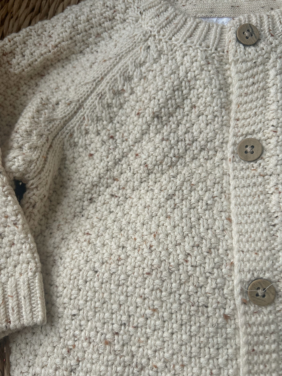 'LITTLE BEAR' ULTRA SOFT OATY CARDIGAN