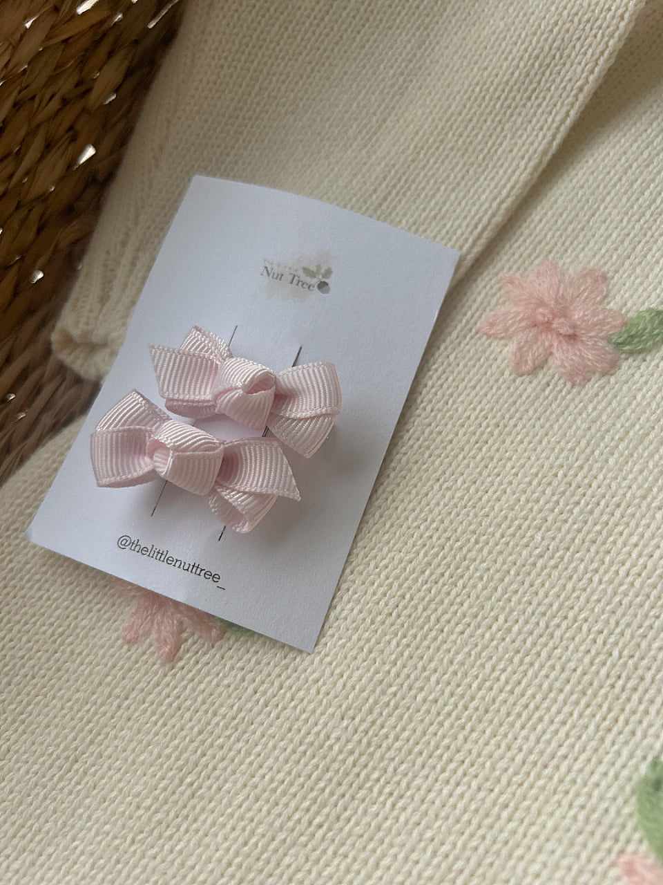 PETIT RIBBON BOW SET - LIGHT PINK