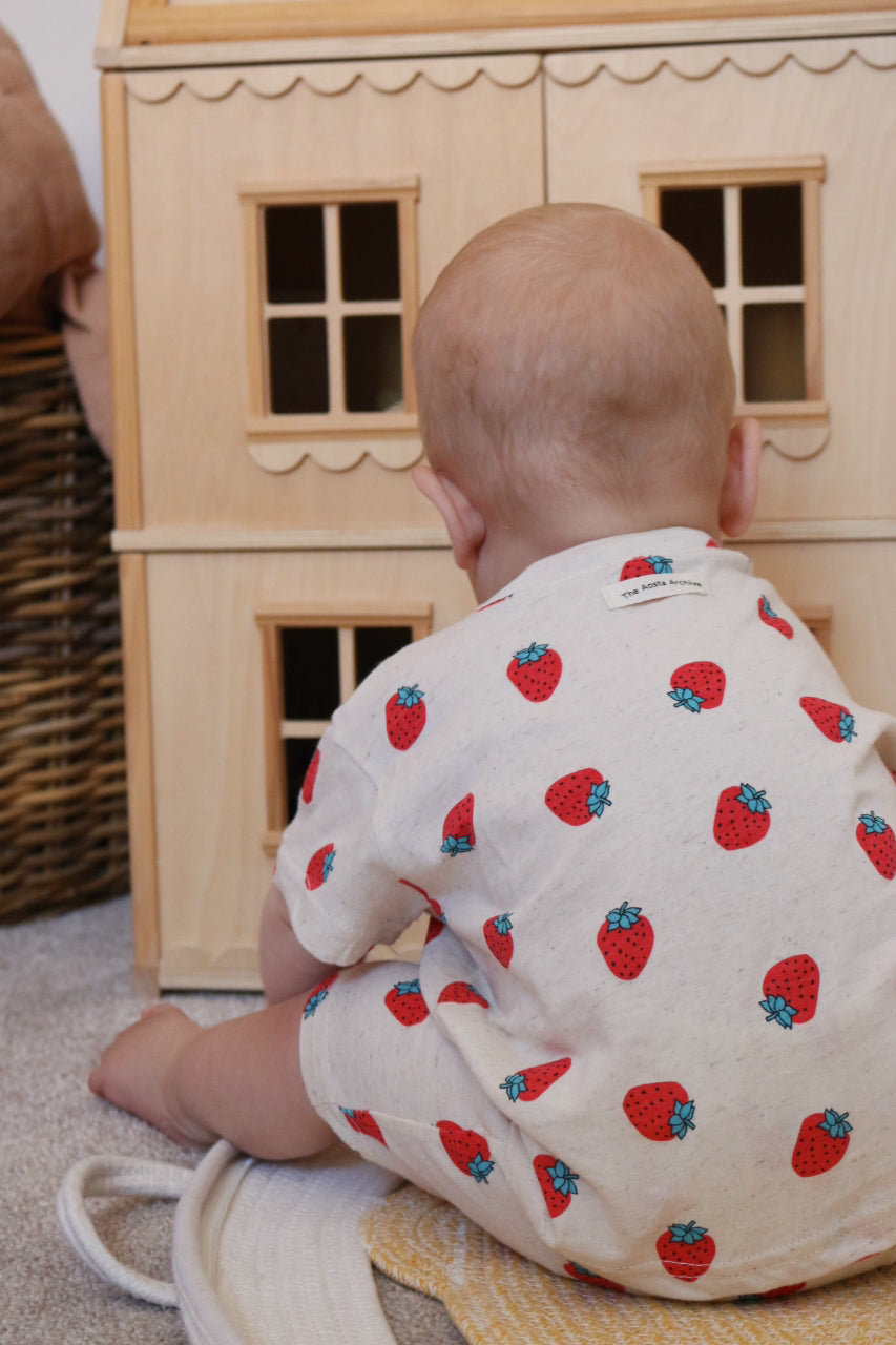 STRAWBERRY PRINT LINEN SET