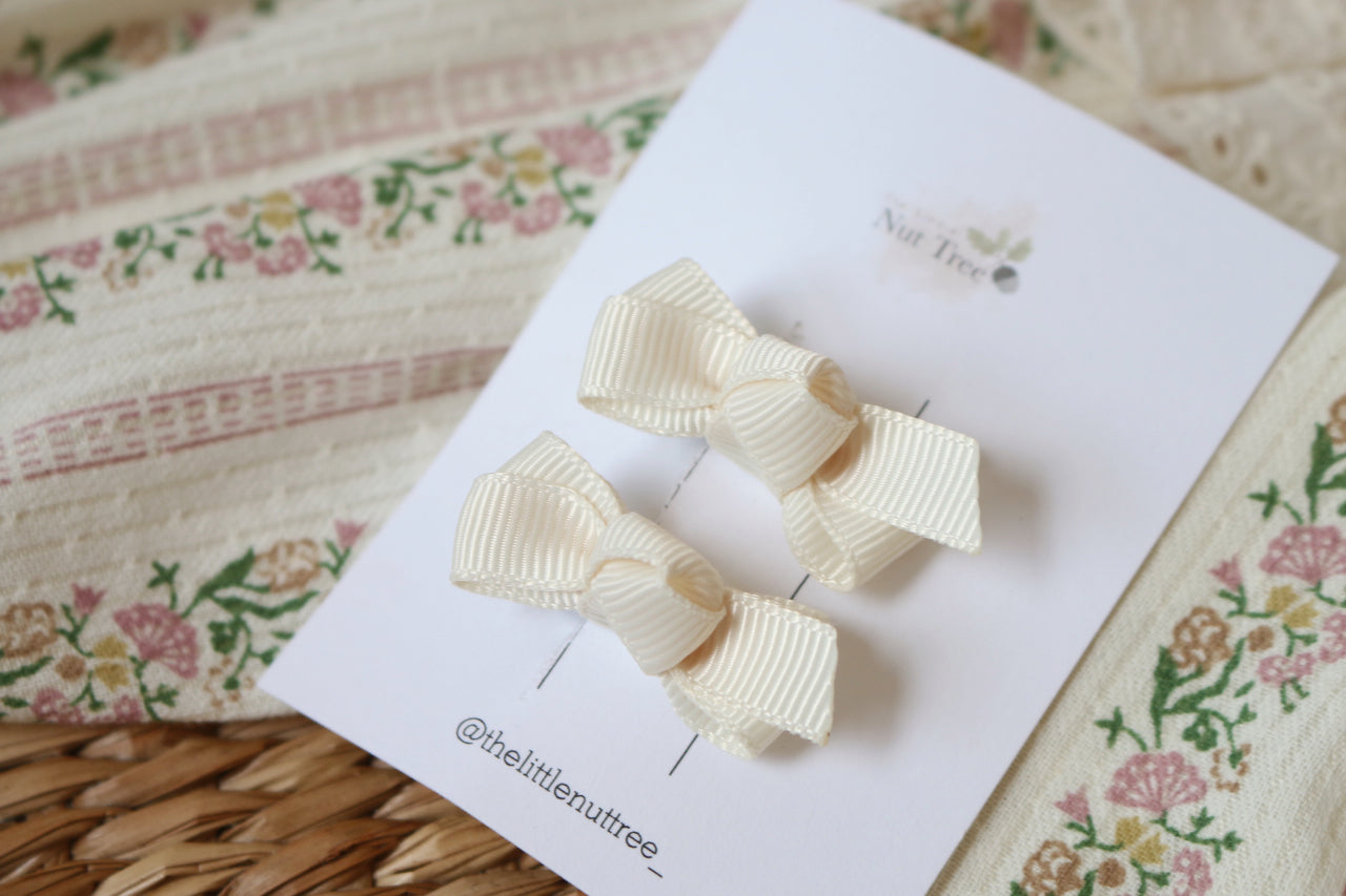 PETIT DAINTY BOW SET - LATTE