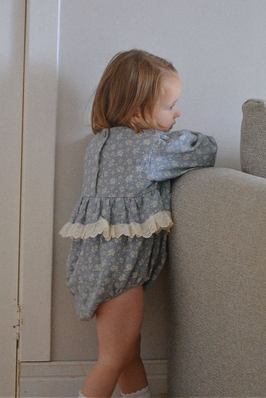 DUSKY FLOWER QUILT BRODERIE ROMPER