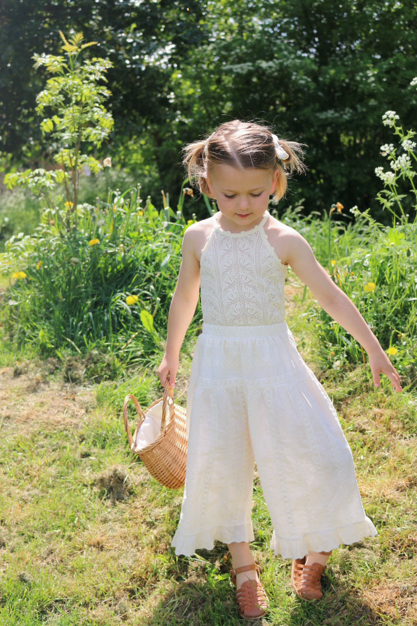 IVORY WIDE BRODERIE CULOTTES