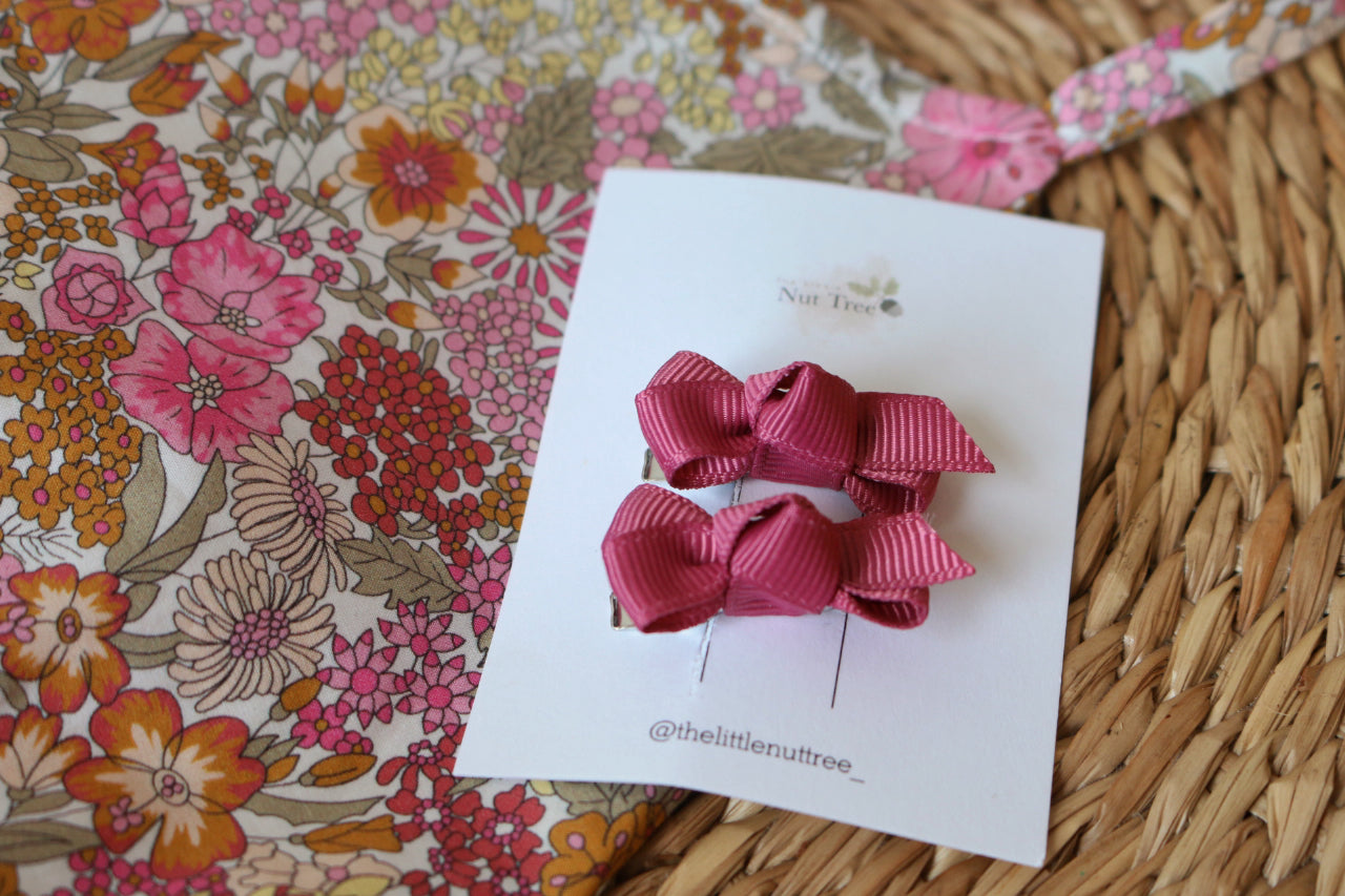 PETIT MINI BOW SET - RASPBERRY