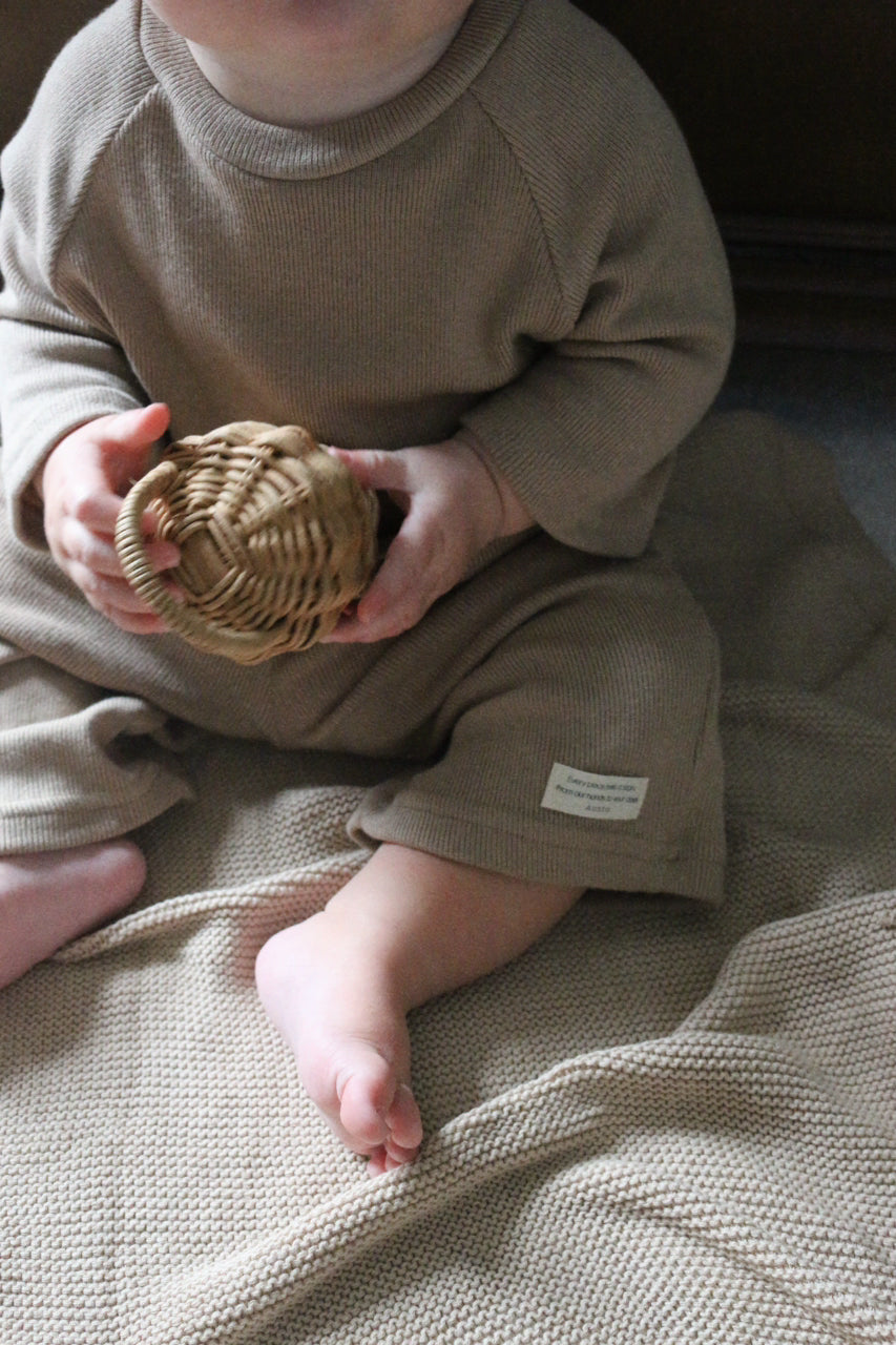 ULTRA SOFT KNIT RIBBED LOUNGE PANTS - COCO