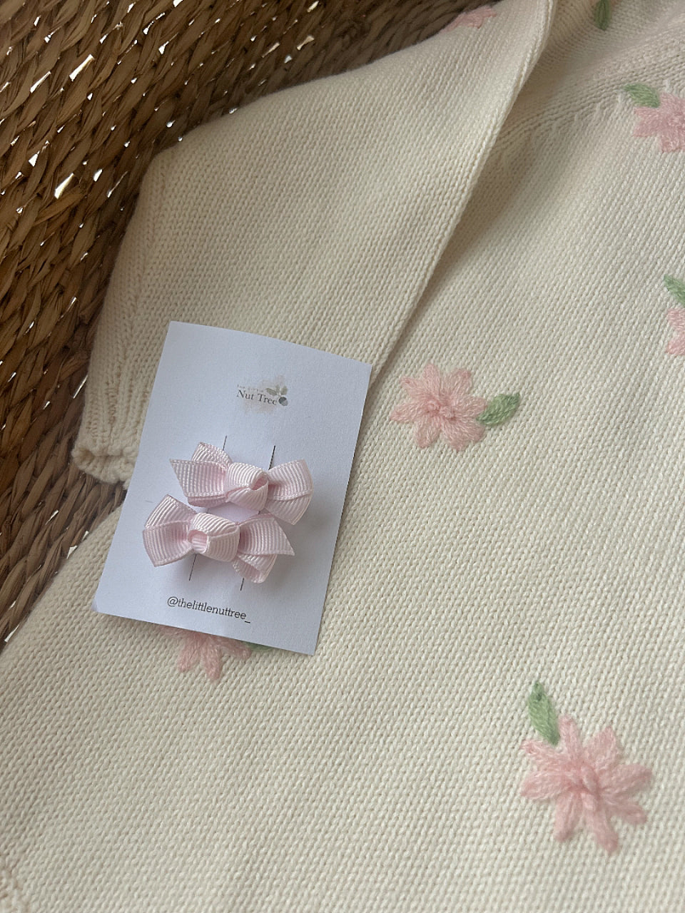 PETIT RIBBON BOW SET - LIGHT PINK
