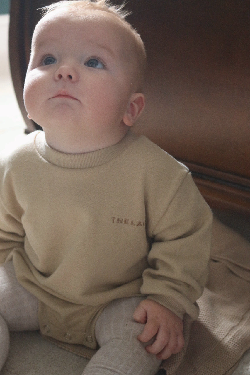 LALA JERSEY COTTON ROMPER - BEIGE