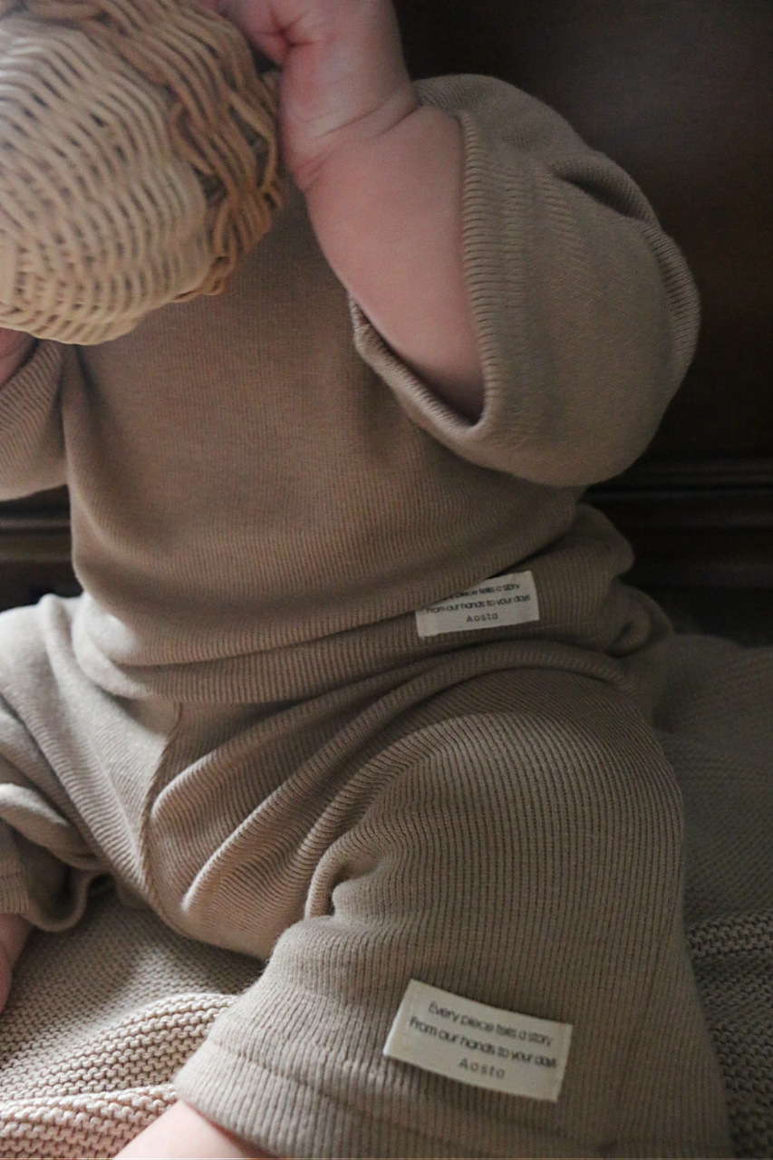 ULTRA SOFT KNIT RIBBED LOUNGE PANTS - COCO