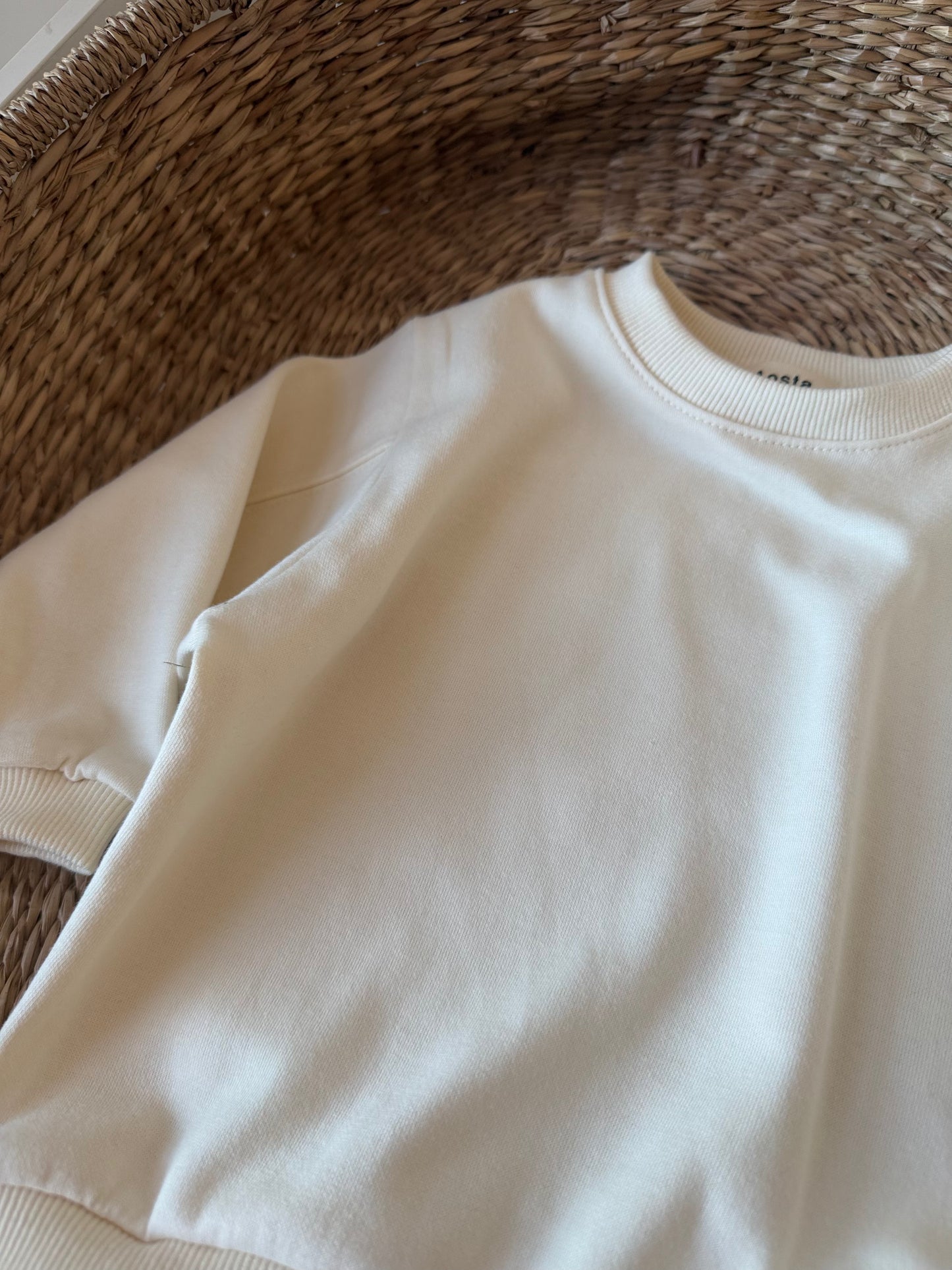 CREAM ULTRA SOFT COTTON SWEATSHIRT