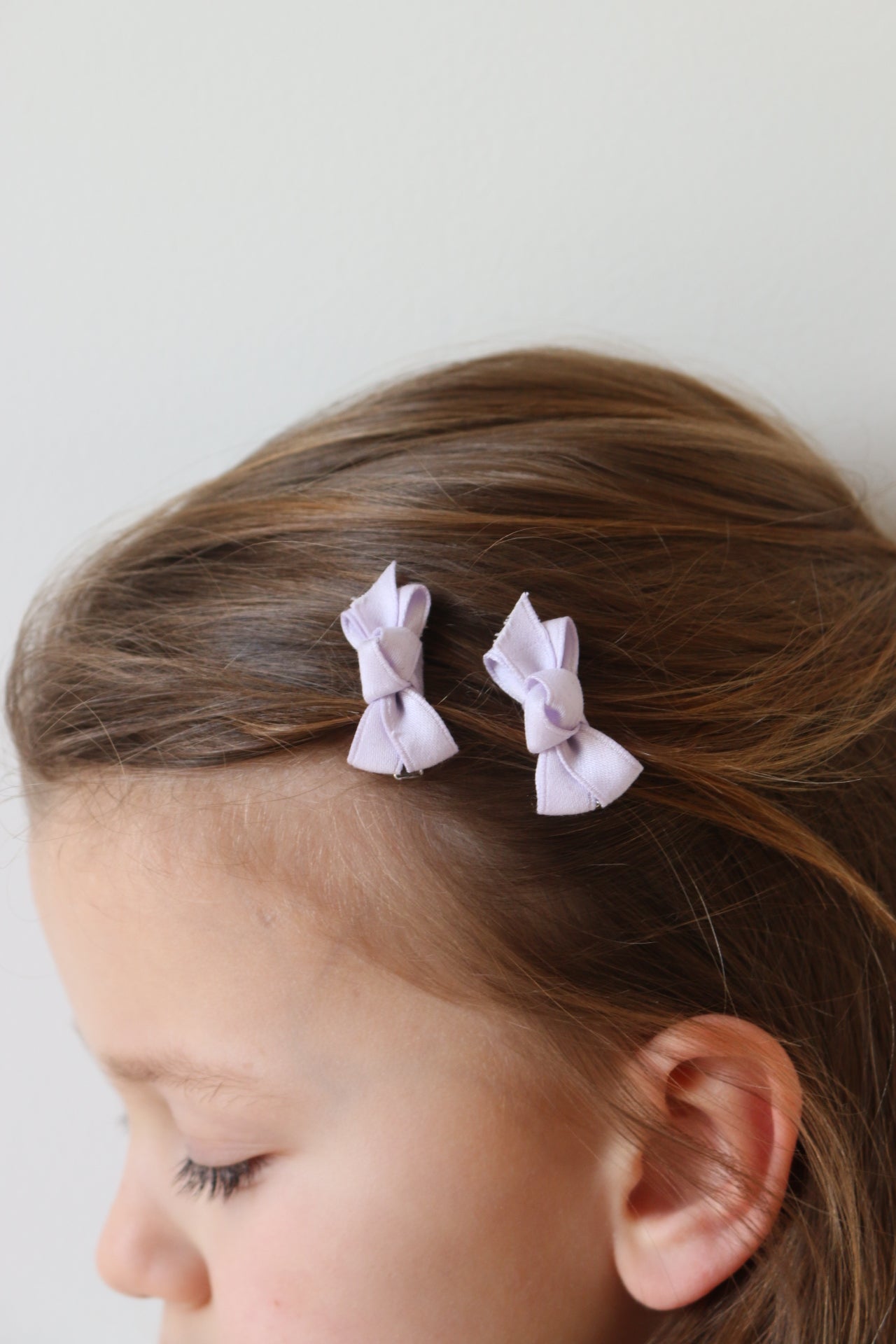 PETIT SILK RIBBON BOW SET - LILAC