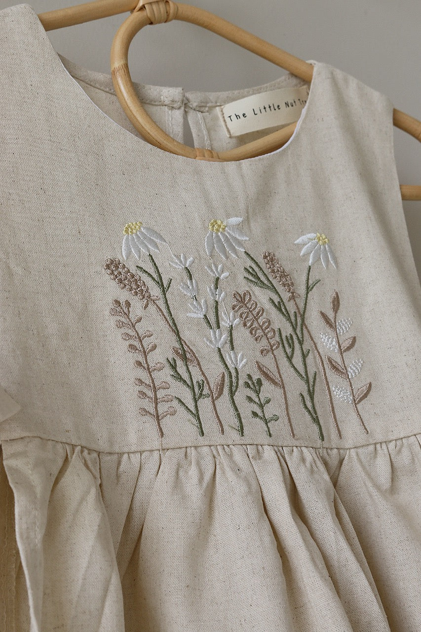 Embroidery Floral Linen Pinafore image 4