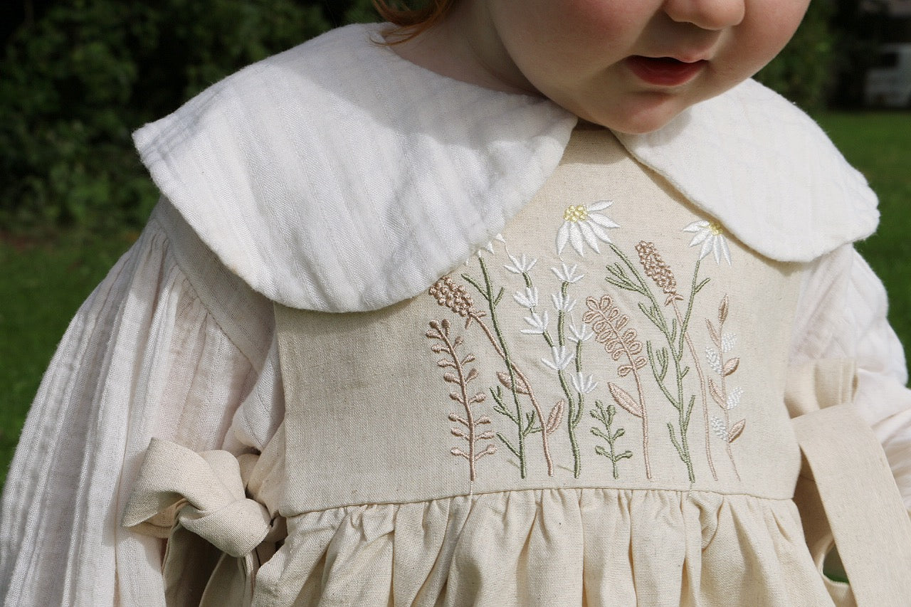 Embroidery Floral Linen Pinafore image 2