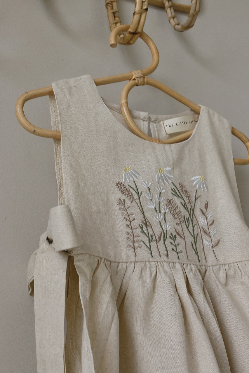 Embroidery Floral Linen Pinafore image 3