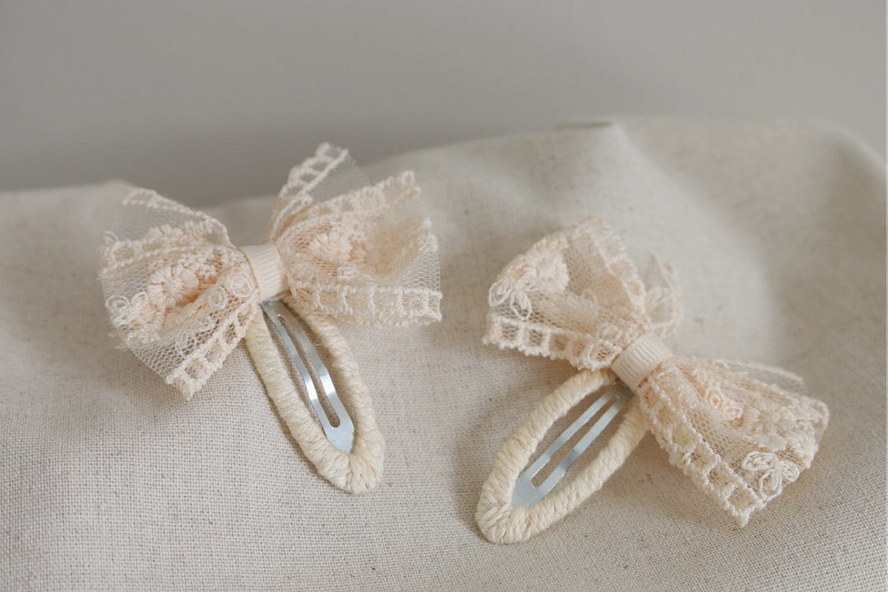 Sweetie Lace Bow Clip Set image 5