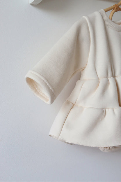 CAN CAN RUFFLE ROMPER WITH BONNET