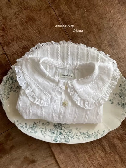 White Broderie Collared Blouse - Anne Shirley image 3
