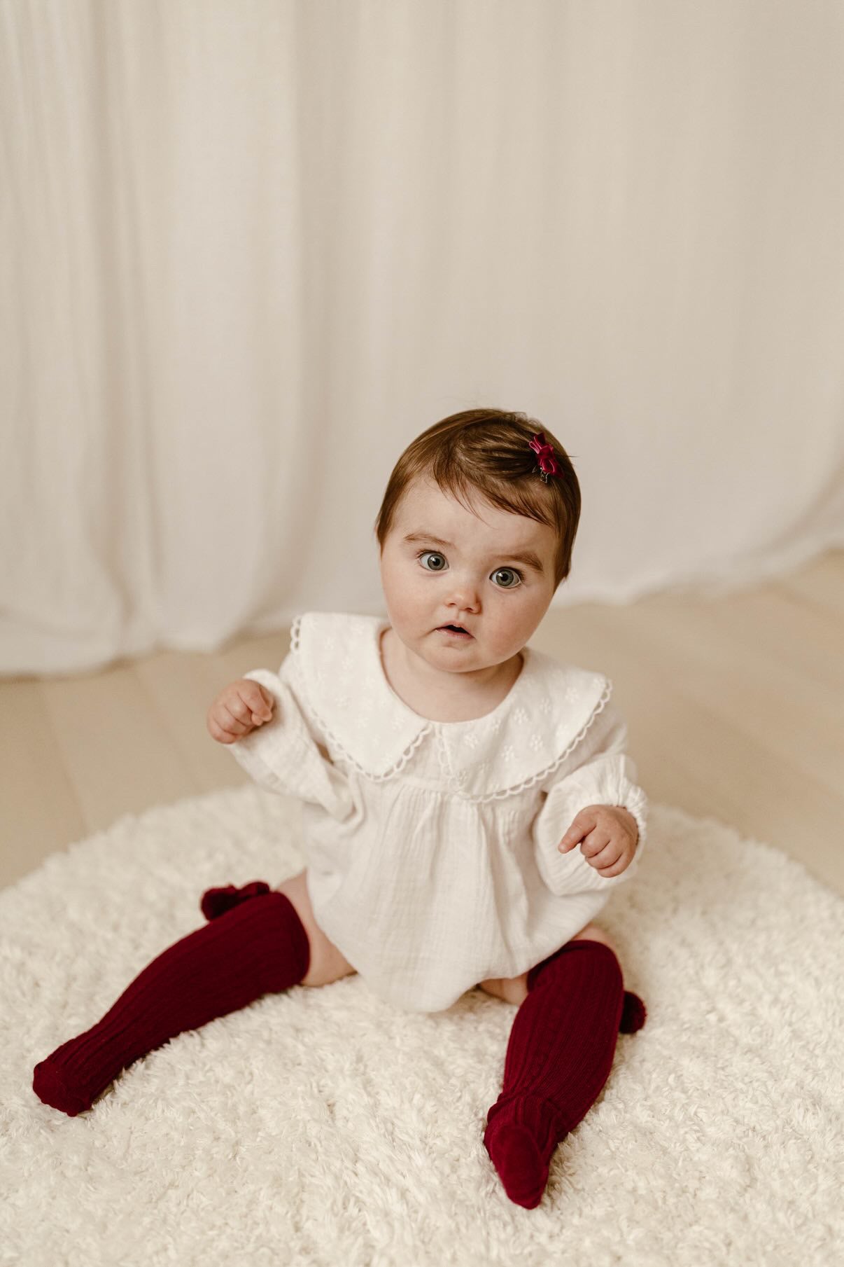 WHITE MUSLIN COTTON COLLARED ROMPER