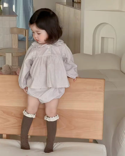 NEUTRAL STRIPE BLOUSE & BLOOMER