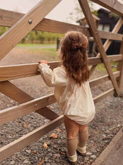 IVORY BRODERIE FRILL COTTON ROMPER