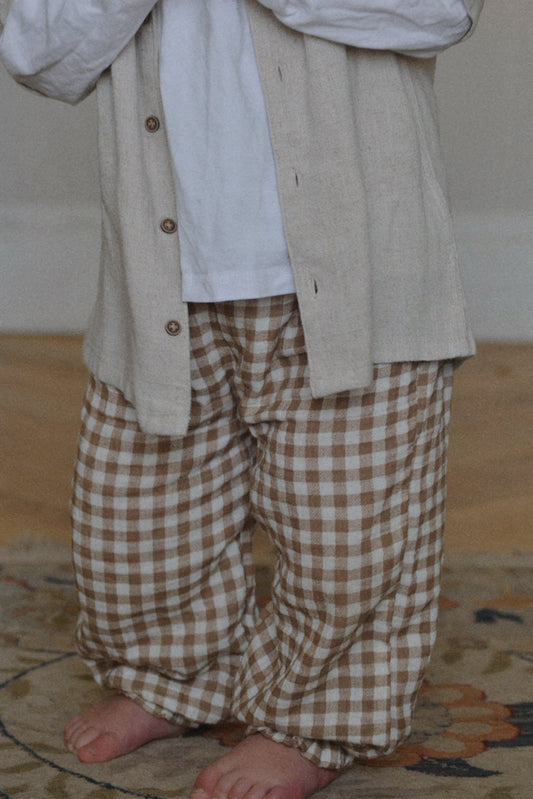 ORGANIC COTTON GINGAM PANTS