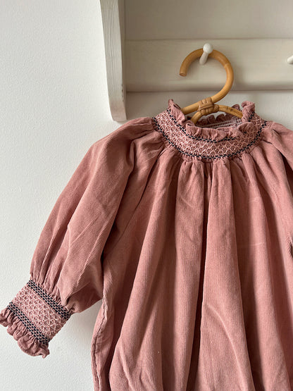 IRA SMOCKING CORDUROY ROMPER
