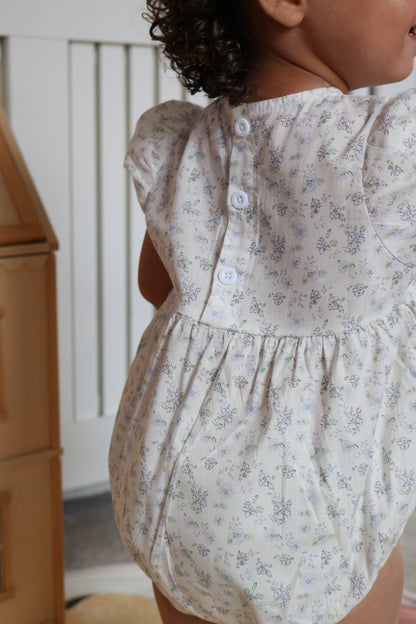DAINTY BLUE FLORAL COTTON ROMPER