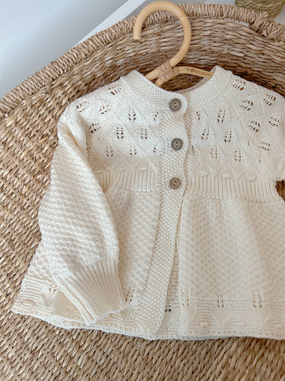 SOFT KNIT COTTON MATINEE CARDIGAN