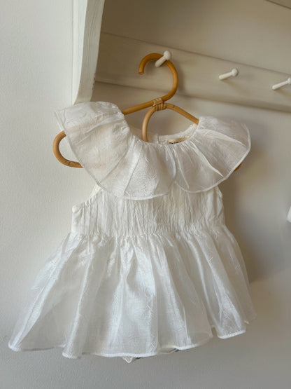 WHITE PETAL TUTU ROMPER