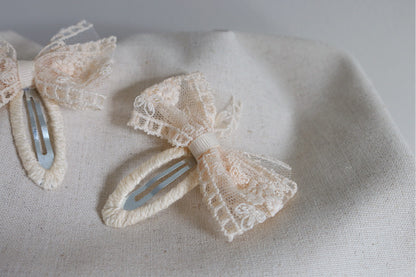 Sweetie Lace Bow Clip Set image 2