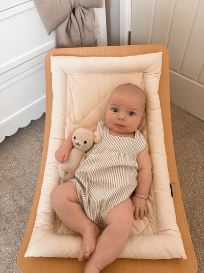 NEUTRAL STRIPE COTTON ROMPER - BLUE