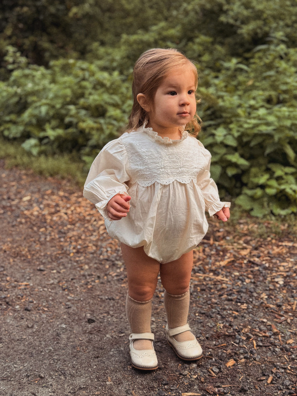 IVORY BRODERIE FRILL COTTON ROMPER
