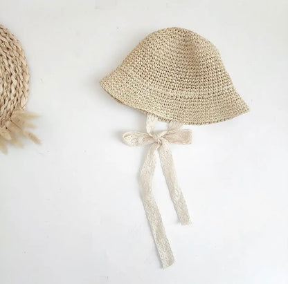 Wicker Sun Hat with Lace image 0