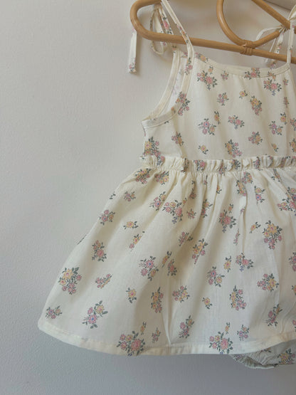 DAINTY FLORAL SKIRTED ROMPER