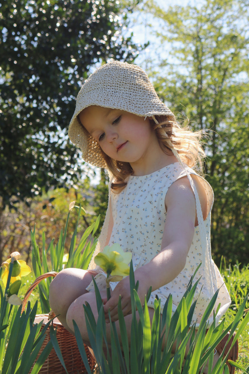 WICKER SUN HAT WITH LACE