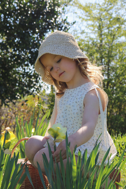 WICKER SUN HAT WITH LACE