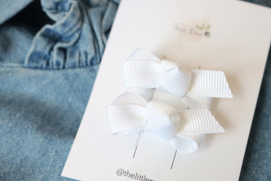 DAINTY MINI BOW SET - WHITE